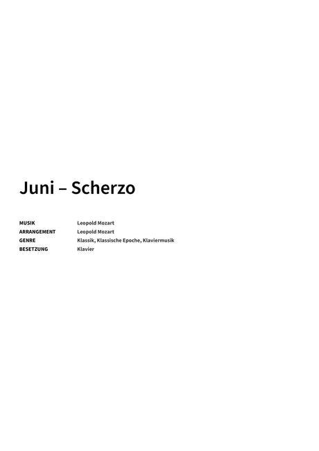 Juni – Scherzo - Title Page