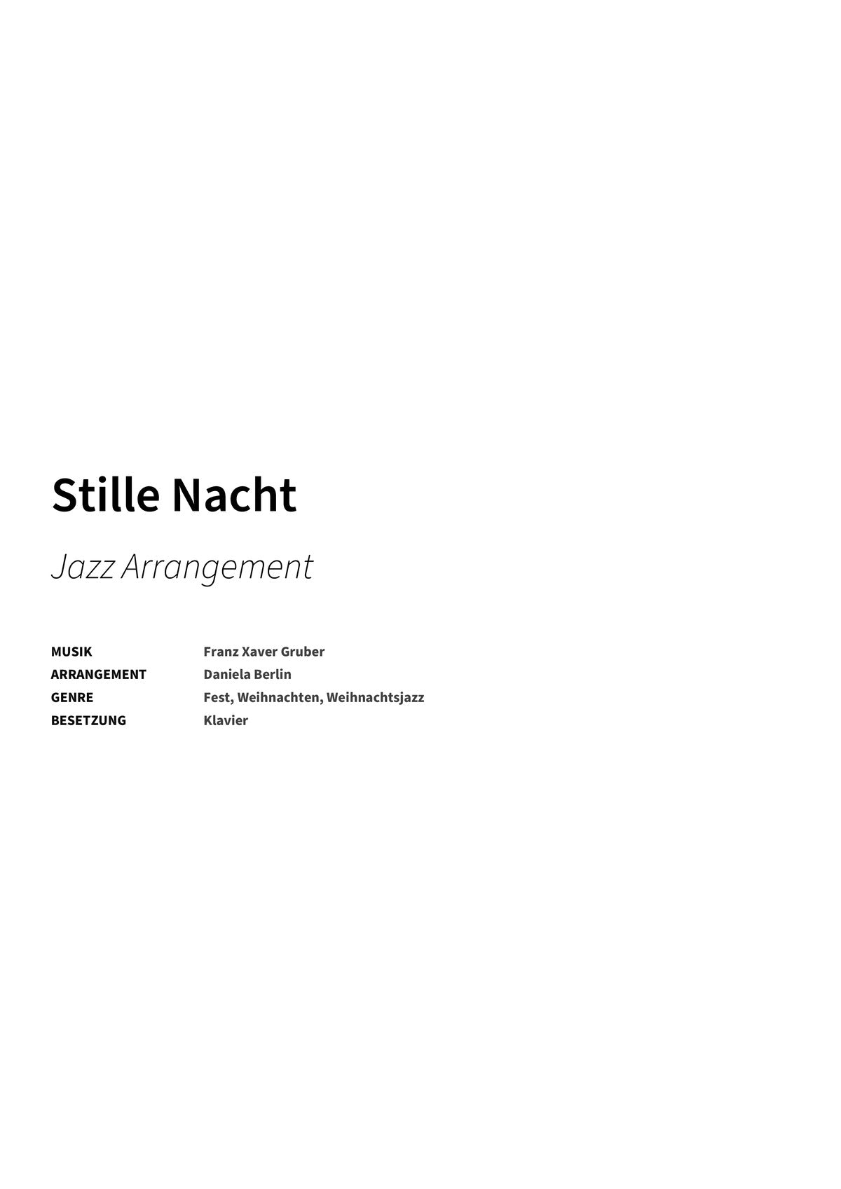 Stille Nacht - Title Page