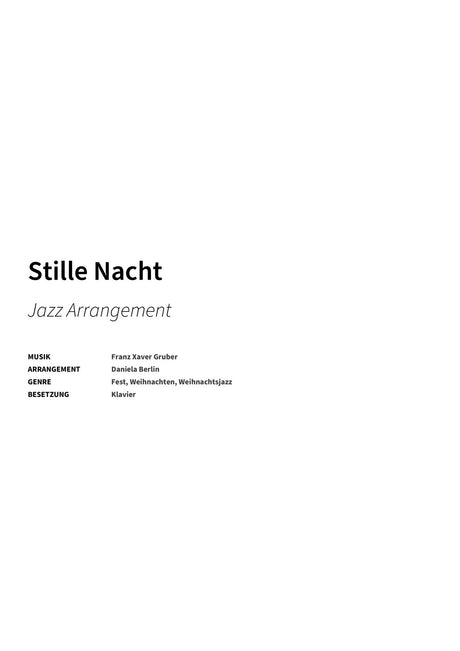 Stille Nacht - Title Page