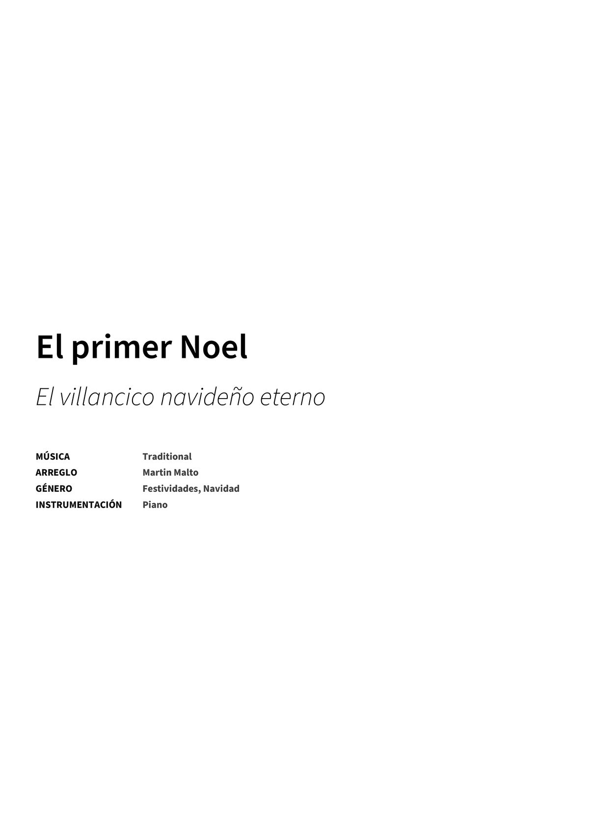 El primer Noel - Title Page