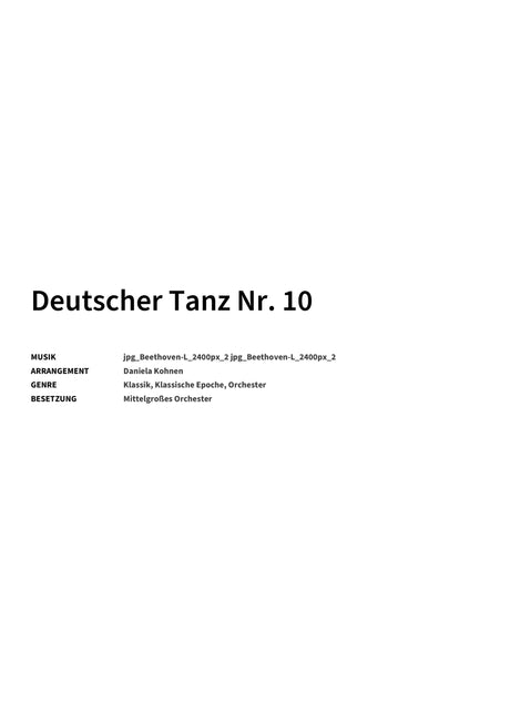 Deutscher Tanz Nr. 10 - Title Page