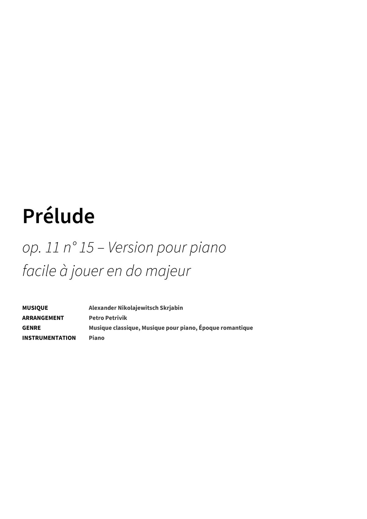 Prélude - Title Page