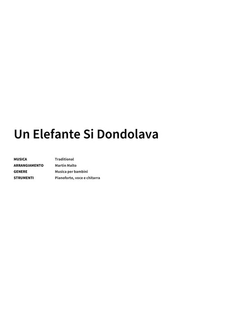 Un Elefante Si Dondolava - Title Page