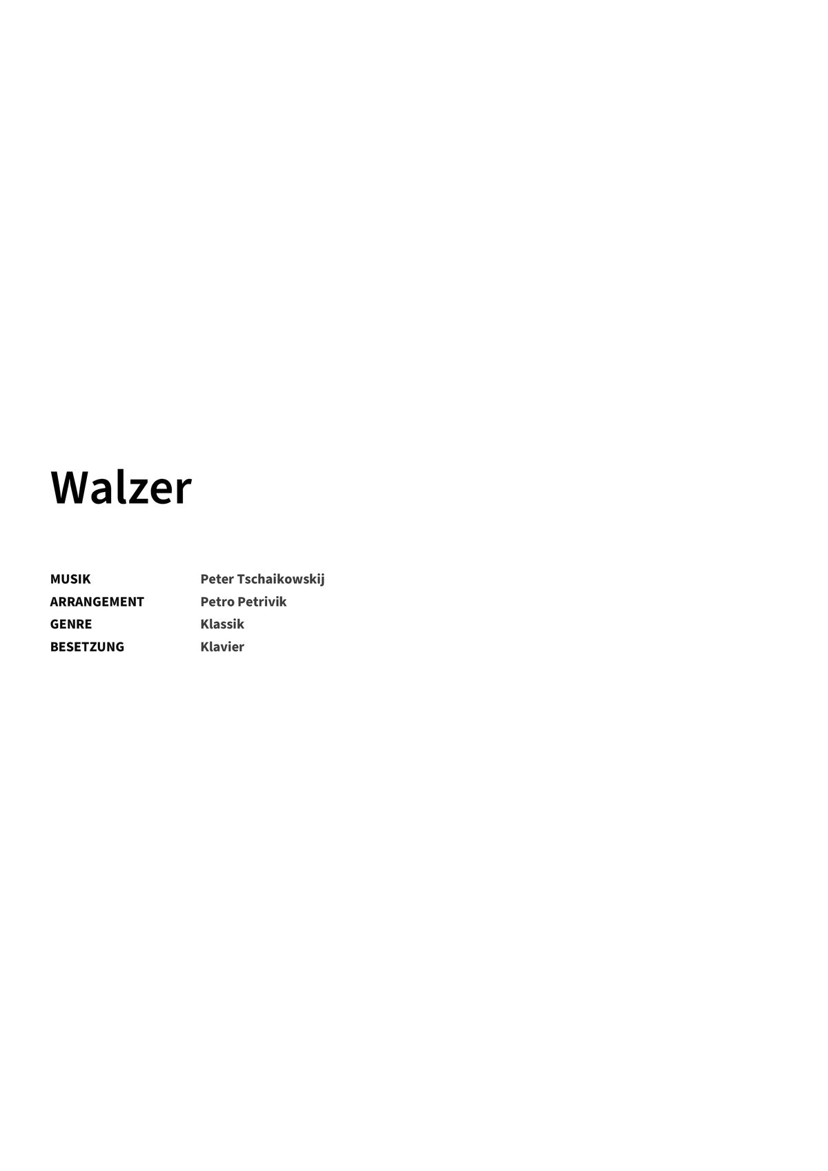 Walzer - Title Page