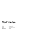 Vier Präludien - Title Page