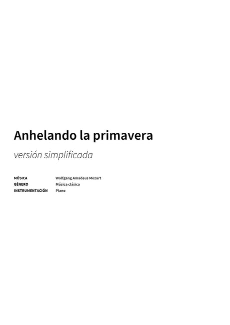 Anhelando la primavera - Title Page