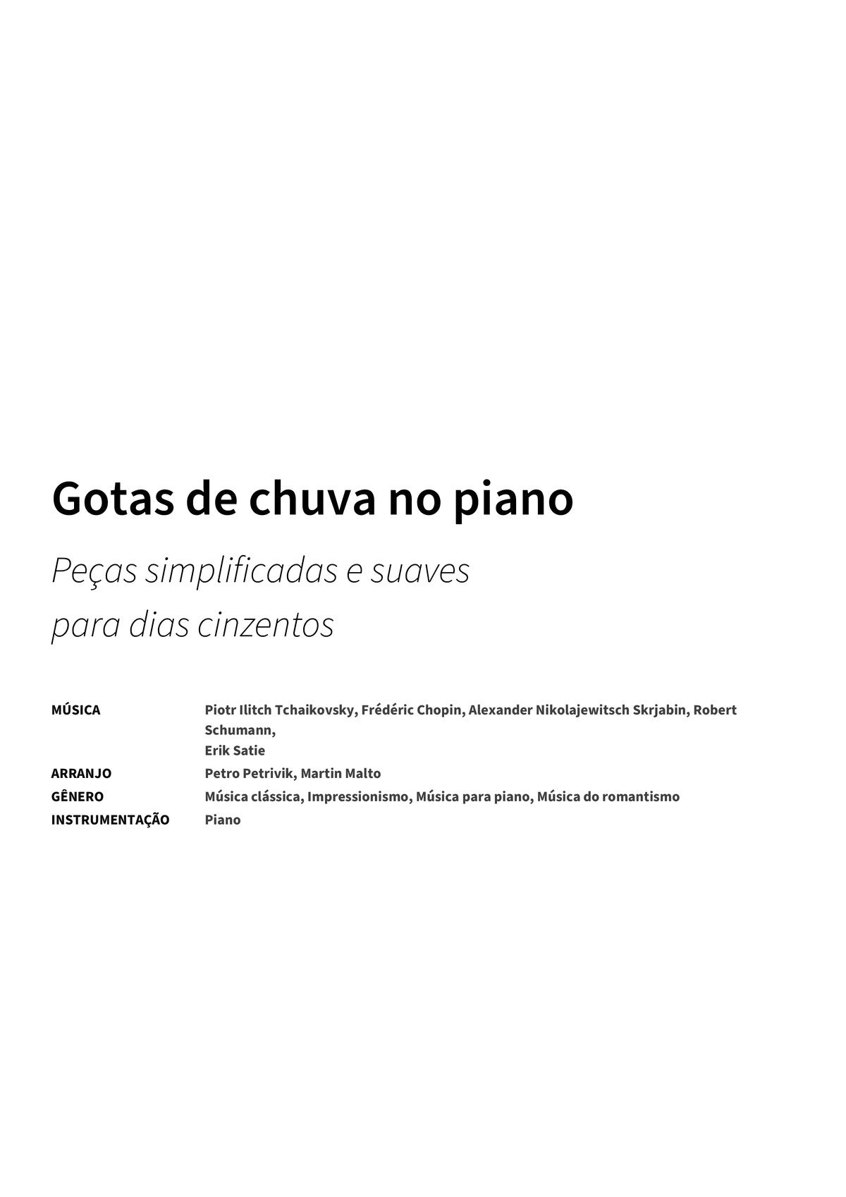 Gotas de chuva no piano - Title Page