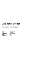 Alle Jahre wieder - Title Page