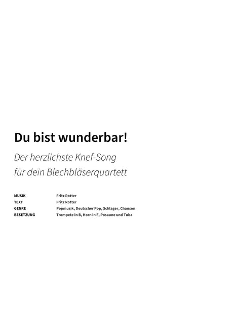 Du bist wunderbar! - Title Page