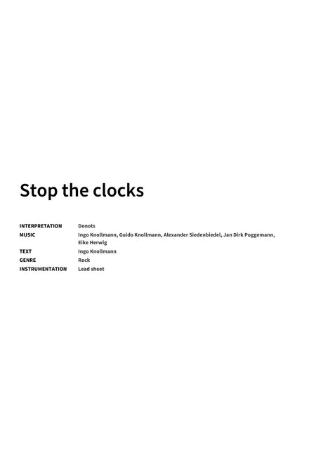 Stop the clocks - Title Page