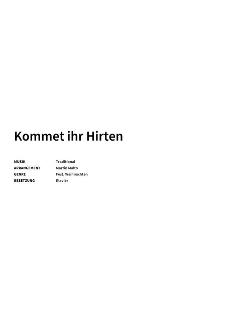 Kommet ihr Hirten - Title Page
