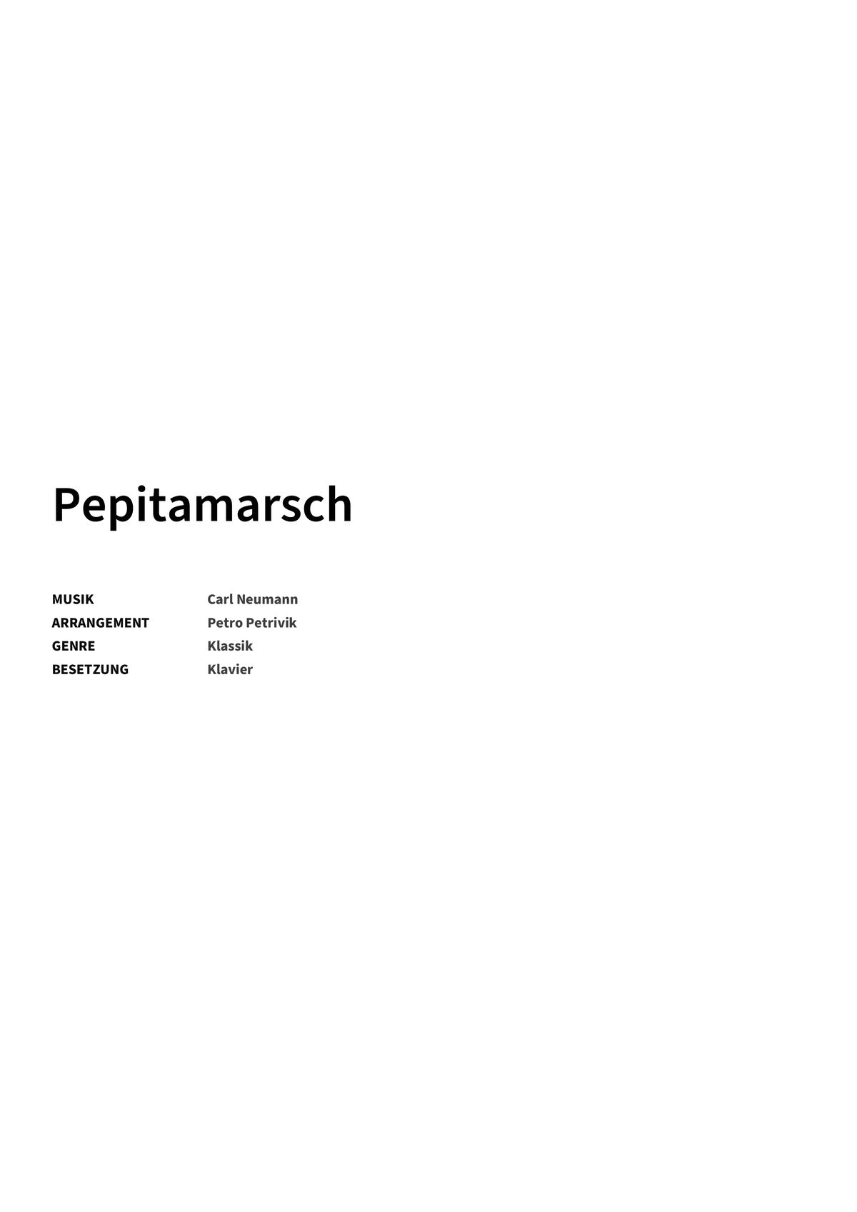 Pepitamarsch - Title Page