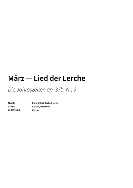 März — Lied der Lerche - Title Page