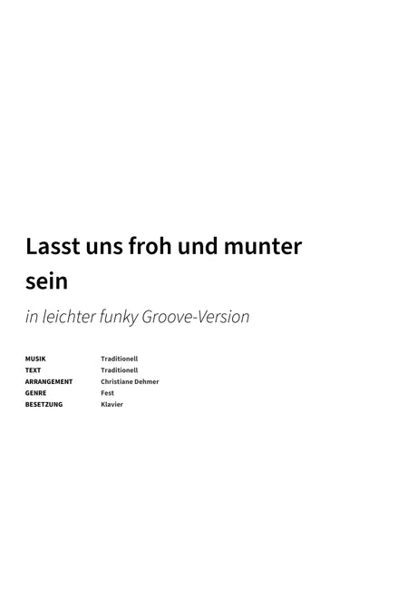 Lasst uns froh und munter sein - Title Page