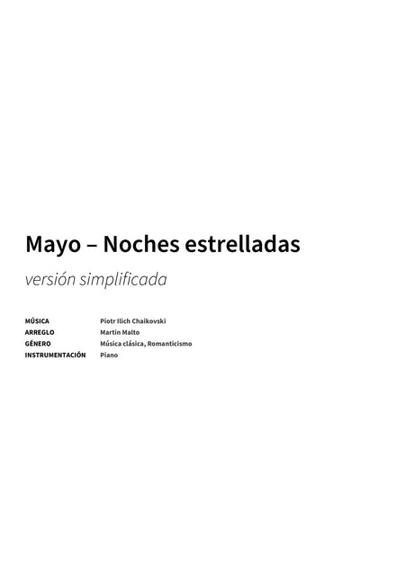 Mayo – Noches estrelladas - Title Page
