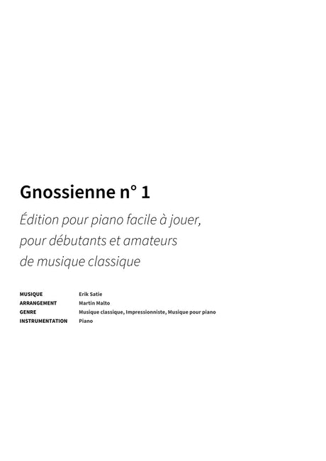 Gnossienne n° 1 - Title Page