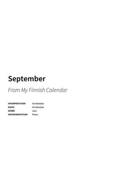 September - Title Page