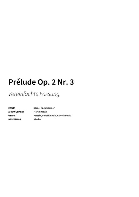 Prélude Op. 2 Nr. 3 - Title Page