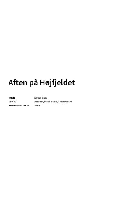 Aften på Højfjeldet - Title Page
