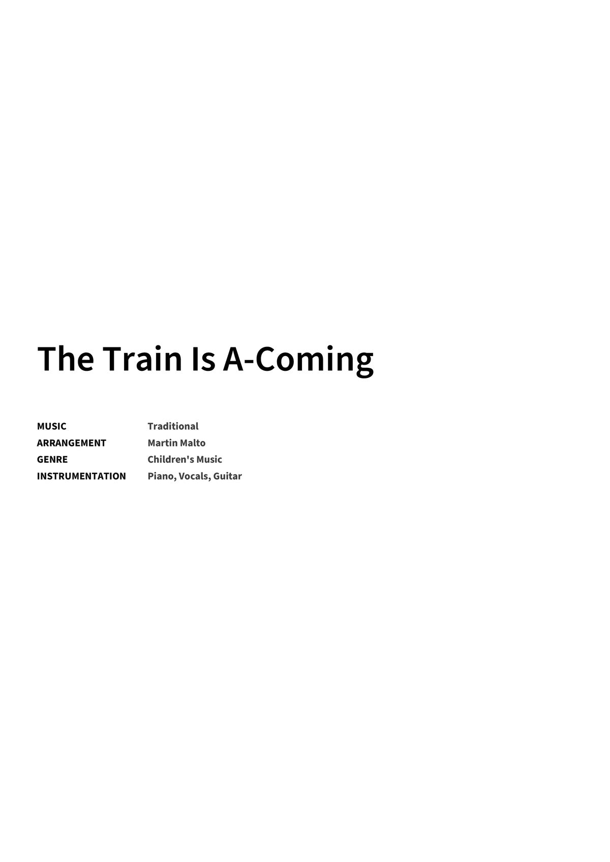 The Train Is A-Coming - Title Page