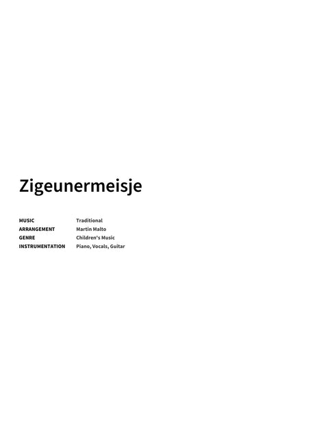 Zigeunermeisje - Title Page