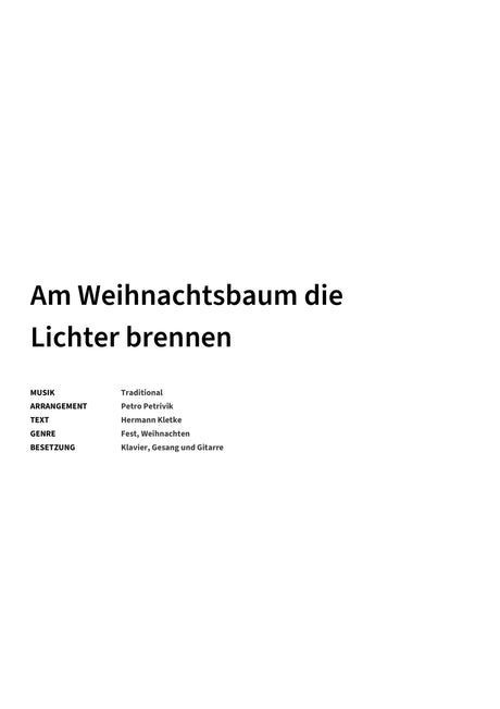 Am Weihnachtsbaum die Lichter brennen - Title Page