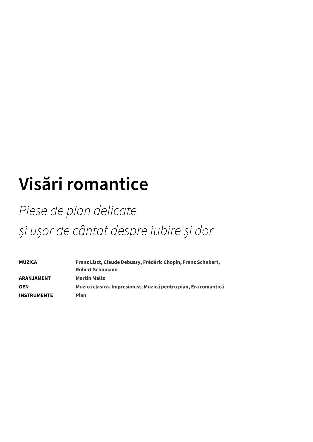 Visări romantice - Title Page