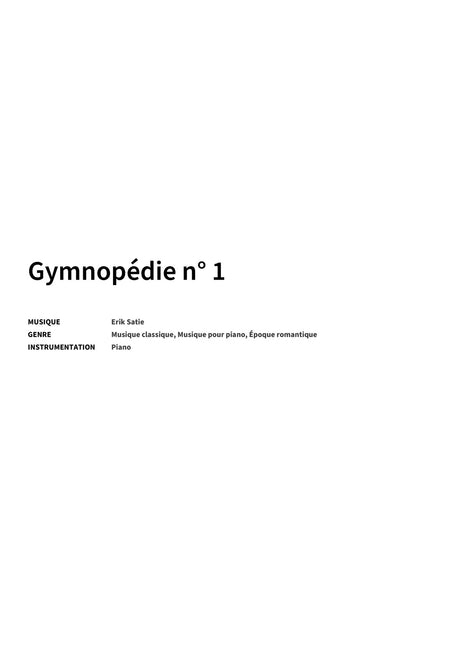 Gymnopédie n° 1 - Title Page