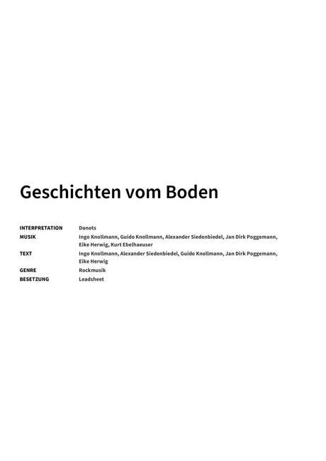 Geschichten vom Boden - Title Page