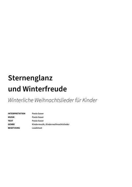Sternenglanz und Winterfreude - Title Page