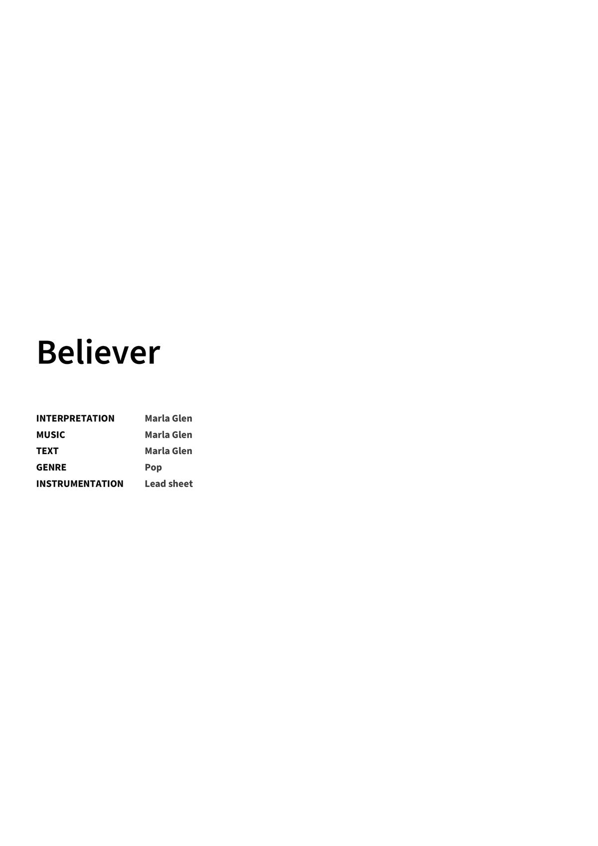 Believer - Title Page