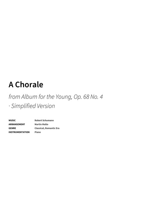A Chorale - Title Page