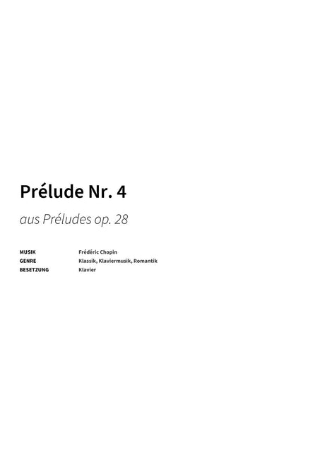 Prélude Nr. 4 - Title Page