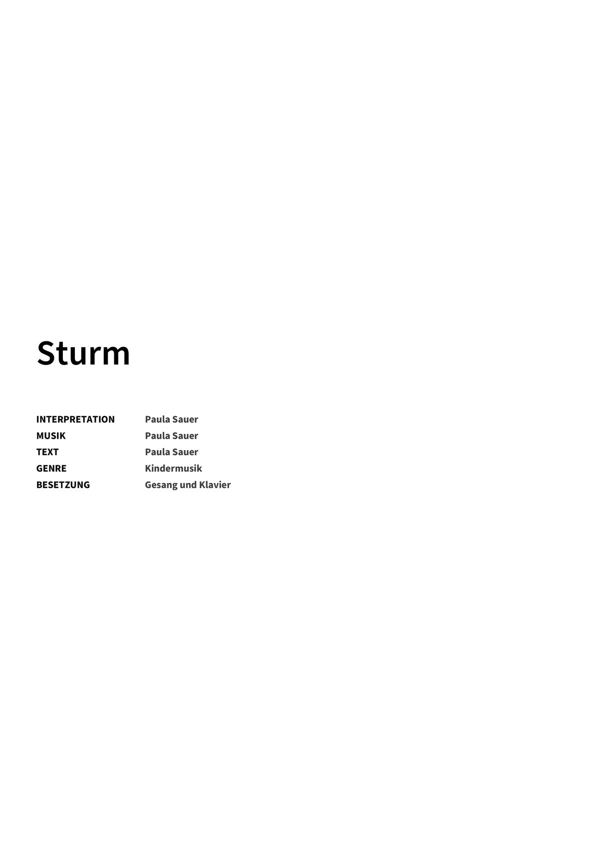 Sturm - Title Page