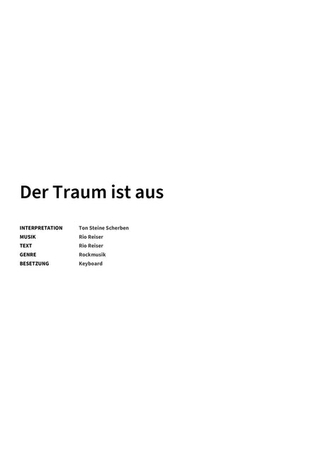 Der Traum ist aus - Title Page