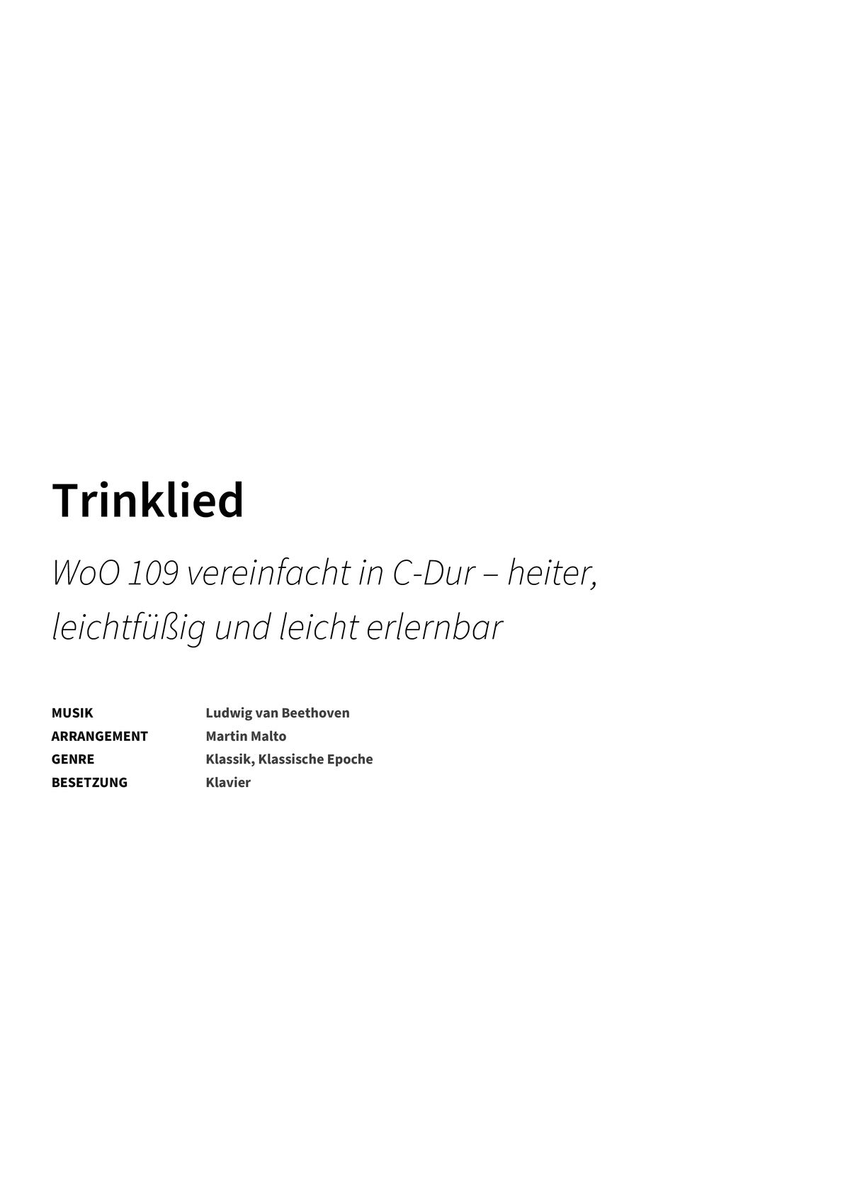 Trinklied - Title Page