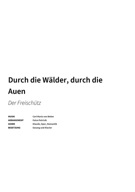 Durch die Wälder, durch die Auen - Title Page