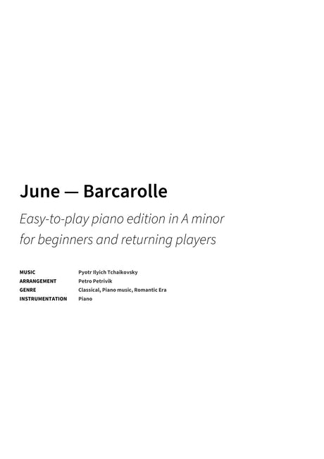June — Barcarolle - Title Page