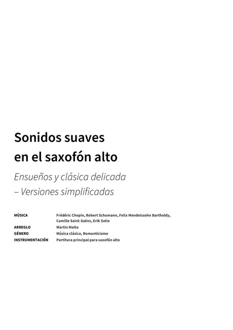 Sonidos suaves en el saxofón alto - Title Page