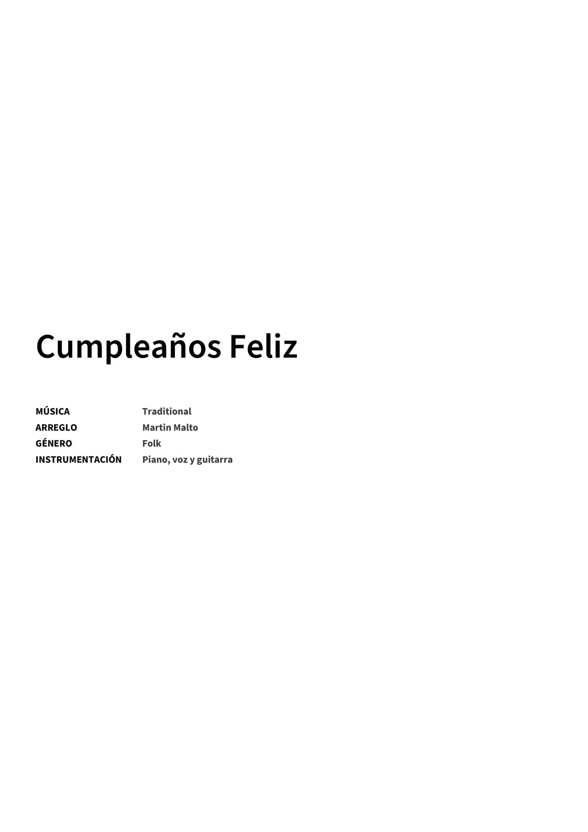Cumpleaños Feliz - Title Page