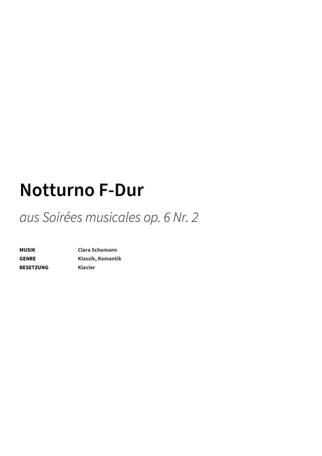 Notturno F-Dur - Title Page