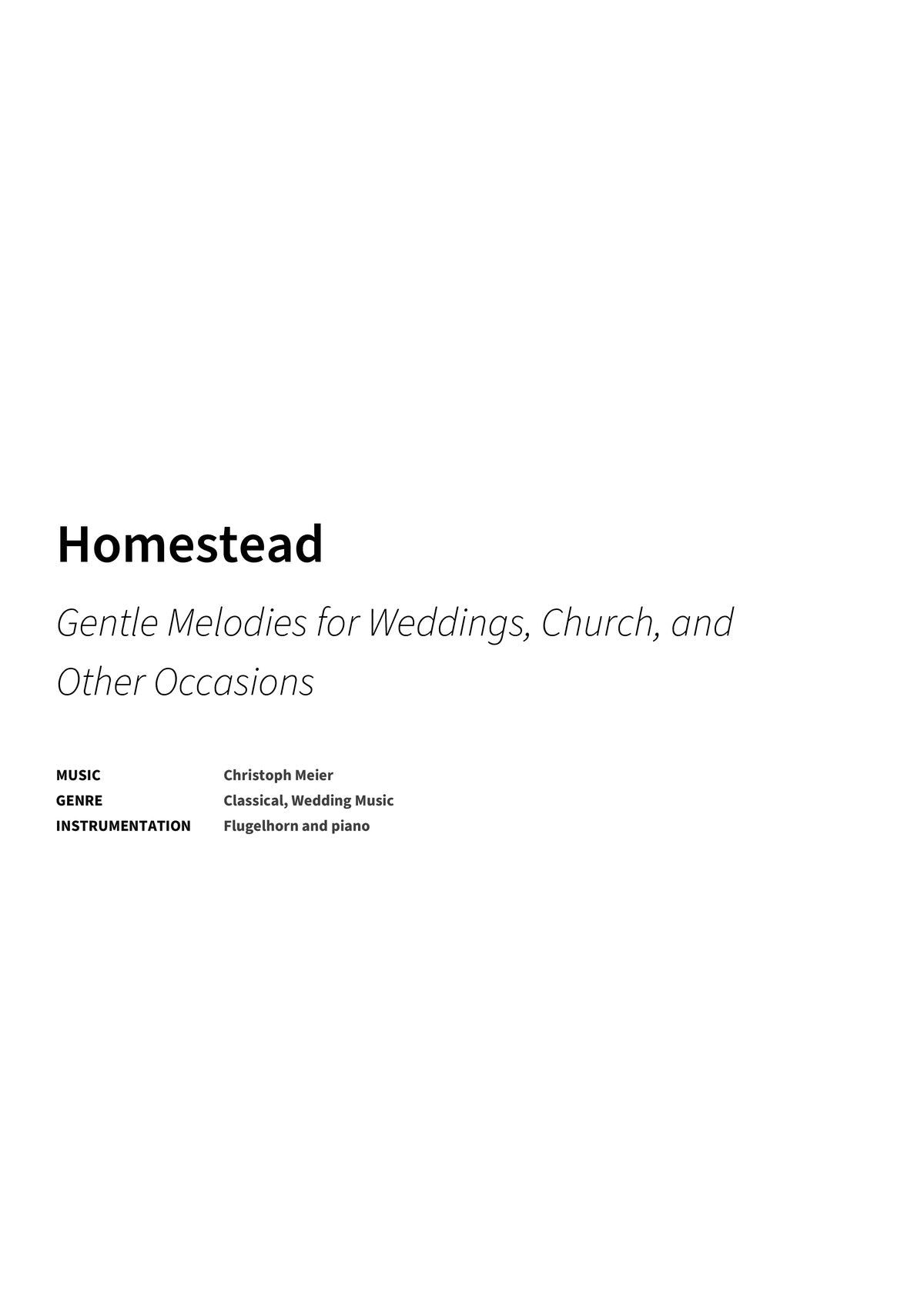 Homestead - Title Page