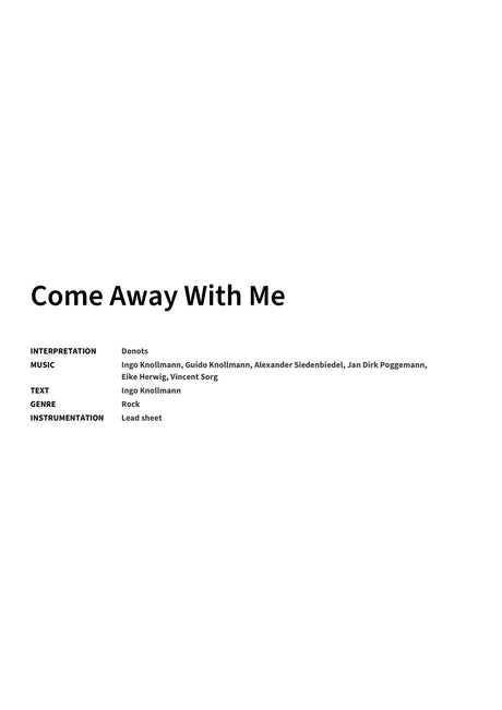Come Away With Me - Title Page