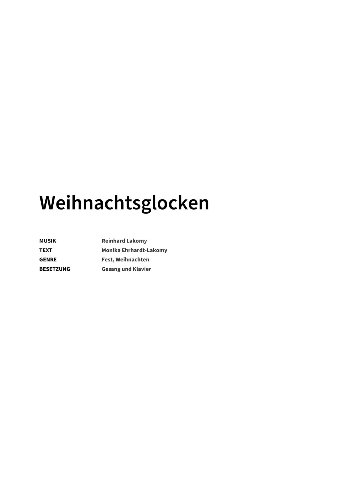 Weihnachtsglocken - Title Page