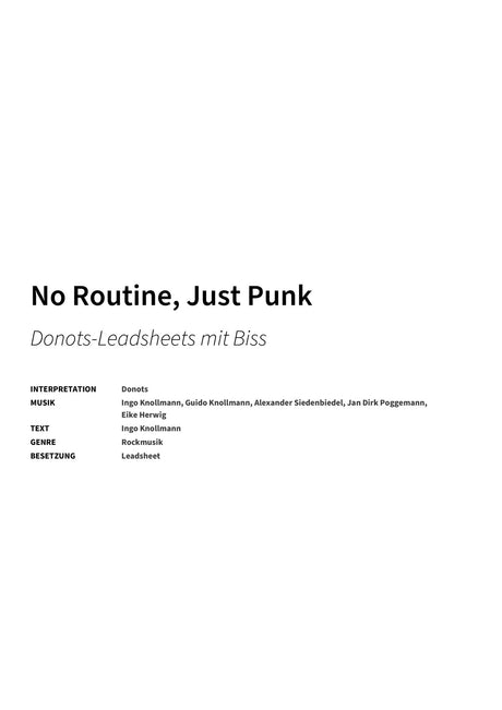 No Routine, Just Punk - Title Page