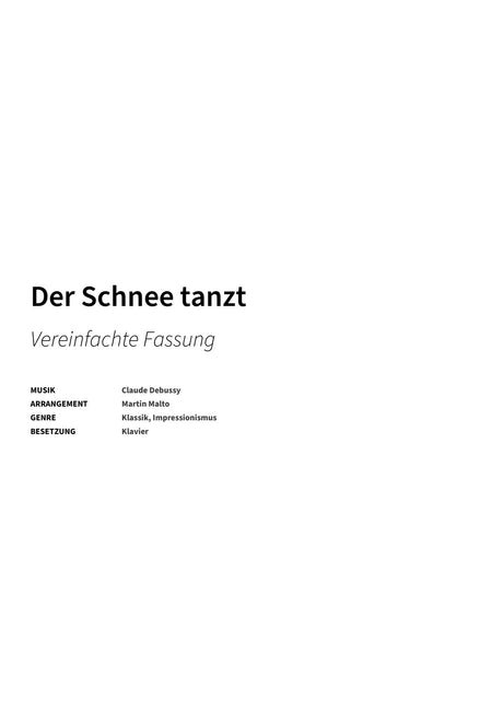 Der Schnee tanzt - Title Page