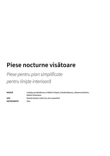 Piese nocturne visătoare - Title Page