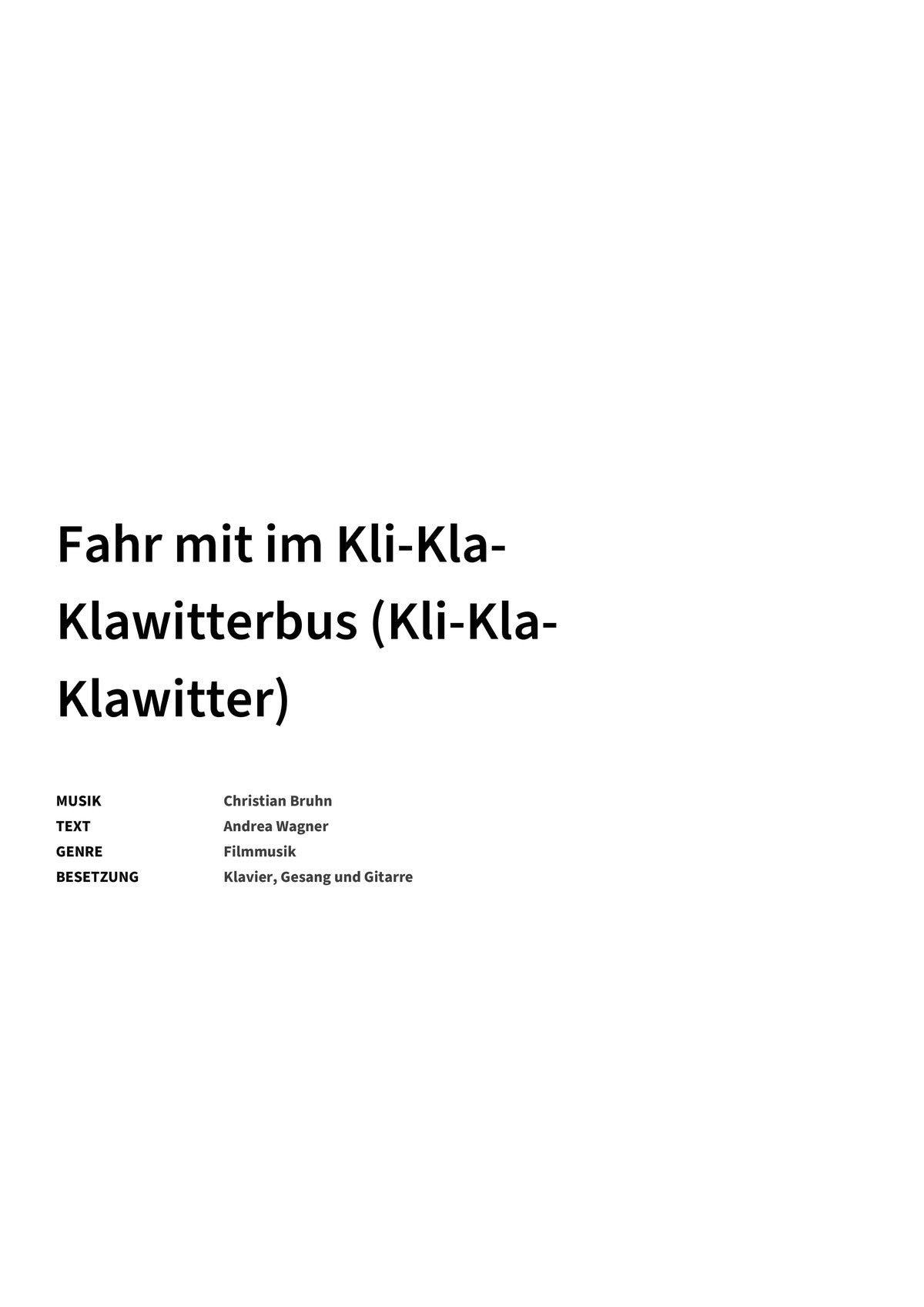 Fahr mit im Kli-Kla-Klawitterbus (Kli-Kla-Klawitter) - Title Page