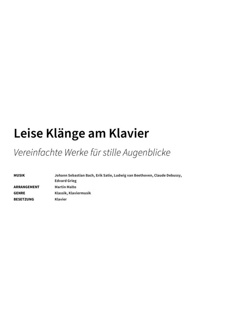 Leise Klänge am Klavier - Title Page