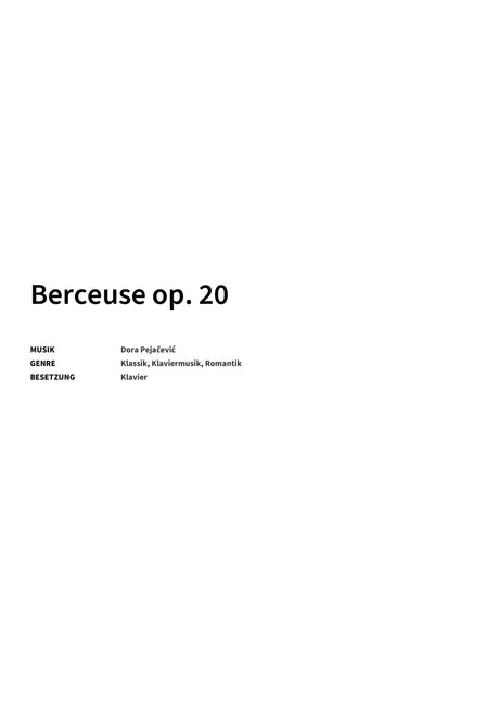 Berceuse op. 20 - Title Page